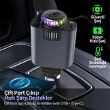 5İn1 Araç Çakmaklığı Pd Hızlı Araç Şarj Cihazı Kendinden Kablolu Rgb Yıldız Işık Saçan Araç Kokusu Aroma Difüzör Özellikli + 3 Adet Esans Hediyeli