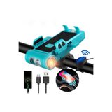 5in1 Bisiklet Feneri Şarjlı Telefon Tutucu+Korna +Sis Farı 3500 Mah PowerBank Scooter Lambası Yeşil