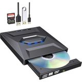 5in1 Harici Blu Ray USB 3.0 ve Type-C Dvd-Rom Dvd-Rw Optik Sürücü, USB ve Type C Kablolu, Pc, Tablet, DVD Player, Çizgili Metal Tasarım Ultra Slim CD Rom Okuyucu CV250