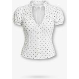 5in1Canpolat Beyaz Puantiyeli Gömlek 17643 - XL