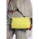 5in1Canpolat Sarı Nice Süet Askılı Clutch Çanta 7990