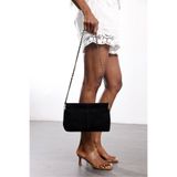 5in1Canpolat Siyah Nice Süet Askılı Clutch Çanta 7990