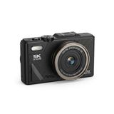 5K Dijital Kamera, Fotoğrafçılığa Yeni Başlayanlar İçin Auto Focus Fotoğraf Makinesi, 3 İnç Katlanabilir IPS Ekran, Çocuklar ve Öğrenciler İçin Hediye Kamera, Hafıza Kartı Hediye (Siyah)