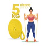 5kg Barfiks Lastiği Gym Resistance Band Antrenman Kas Geliştirme Bandı Sarı (Hafif)