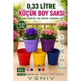 5’Li 0.33 Litre Renkli Bitki Saksısı Seti