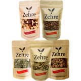 5'li Avantaj Paketi-2 250 gr Kabak Çekirdeği Içi + 250 gr Çiğ Badem Içi + 250 gr Çiğ Fındık Içi + 250 gr Ceviz Içi + 100 gr Brezilya Cevizi - 1,1 kg