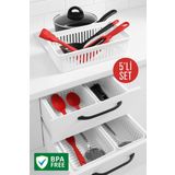 5'li Çekmece Içi Kaşıklık Sepet Organizer