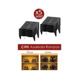 5'li Çiftli Ayakkabı Düzenleyici Ayakkabı Rampası Siyah