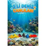 5'Li Deniz Canlıları Figür Oyuncak Seti - Eğitici Banyo Ve Oyun Hayvanları