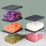 5'li Derin Mikrodalga Uyumlu Organizer Set Düzenleyici Gıda Erzak Saklama Kabı 1100ML Antrasit