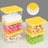 5'li Derin Mikrodalga Uyumlu Organizer Set Düzenleyici Gıda Erzak Saklama Kabı 1100ML Sarı