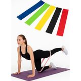 5'li Direnç Bandı Seti Pilates ve Fitness Egzersiz Lastiği - Çok Renkli - Standart