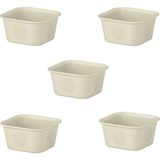 5'li Dolap Içi Düzenleyici Kutular, 10X10X5 Cm, Organizer Seti - Ahşap - Bej - Seçenek 1