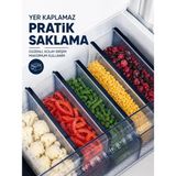 5'li Dondurucu Saklama Kabı Buzdolabı Toplam 9l Buzluk Dolap Içi Düzenleyici Set Mikrodalga Der - Çok Renkli