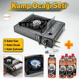 5'li Gaz Taşınabilir Portatif Kamp Ocağı Tekli Tek Gözlü Gri Renk Kartuşlu Piknik Tüp Bağlantı Ocak - 34