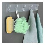 5'li Güçlü Yapışkanlı Şeffaf Duvar Askısı Banyo Mutfak Düzenleyici Pratik Askılık ( Lisinya )