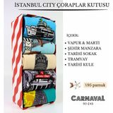 5'li Istanbul Şehir Manzaralı Unisex Renkli Çorap Kutusu - Çok Renkli - 37 - 44