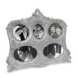 5'Li Kabartmalı Vintage Silver Fotoğraf Çerçevesi