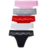 5li Kadın Dantelli Bikini Külot Pamuklu Arkası Düz Kaliteli Fnd