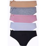 5li Kadın Fitilli Bikini Renkli Ekonomik Esnek Yumuşak Külot