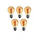 5Li Led Filament Ampul 4W - 4,5 , 7,5 Cm .Amber Cam 2700K Sarı Işık 430 Lümen