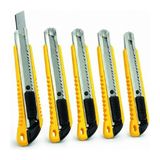 5’li Metal Falçata Seti Profesyonel Maket Bıçağı Falçata Sarı Ergonomik Saplı - Çok Renkli