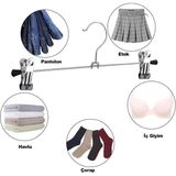 5’li Metal Pantolon ve Etek Askısı – 360° Dönebilen Kancalı, Ayarlanabilir Çoklu Askı, Dolap Içi Yer Tasarruflu Elbise Askısı, Pantolon, Etek, Şal, Çorap Düzenleyici Set (30 Cm)