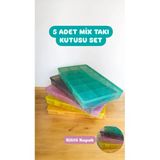 5'Li Mix Şeffaf 18 Bölmeli Takı Kutusu Kuyumcu Toka Yüzük Saklama Box