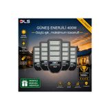 5'Li Paket Dls 400W Güneş Enerjili Solar Sokak Lambası Hareket Sensörlü Led Bahçe Aydınlatması