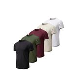 5'lİ Paket Erkek Spor Tişört Pamuklu Esnek Günlük Kullanıma Uygun Premium Rahat KalıpT-shirt