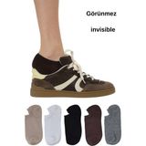 5'li Paket Farklı Renklerde %80 Pamuklu Patik Sneakers Erkek Çorap - 36 - 40 - Renkli