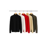 5’li Paket Kadın Basic Tam Balıkçı Yaka Kazak (Siyah-Beyaz-Kırmızı-Bej-Haki)