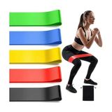 5'li Pilates Direnç Bandı Seti - Egzersiz ve Fitness Bantları - 5 Farklı Sertlik Seviyesi - Evde Spor, Yoga, Fizik Tedavi ve Kas Geliştirme Için Esnek Silikon Egzersiz Lastiği - Option-1