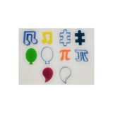 5'li Polikarbon Kopat Kurabiye Kalıbı Set - Nota,puzzle,balon,pi Sayısı,damla RP00086