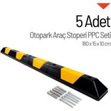 5'li Ppc Otopark Araç Stoperi Seti - 5 Adet - 180x15x10 cm