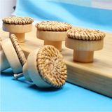 5'li Rattan Hasır Ahşap Düğme Kulp Düğme Çekmece Kulp - Ahşap Rengi