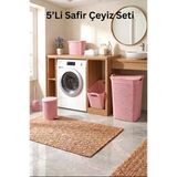 5'Li Safir Çamaşır Sepeti Seti Örgü Desenli