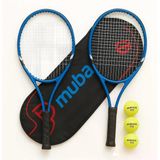 5li Set 27 Inç Yetişkin Tenis Raketi Seti 2 Raket 2 Çanta 3 Top L2 Grip 68 cm Çok Renkli Tek Ebat