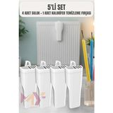 5'li set- 4 adet oda nemlendirici kalorifer petek suluğu,1 petek temizleyici, deco - Beyaz