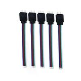 5'Li Set 4 Pin Erkek Rgb Led Soketli Kablo 10Cm Lehimsiz Bağlantı Kablosu Rgb Led Şerit Uyumlu 12V 24V