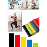 5'li Set Direnç Bandı 60 cm (Tüm Direnç Seviyeleri) Pilates Egzersiz Yoga - Mini Loop Band - Çok Renkli