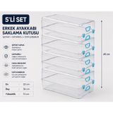 5’li Set Erkek Ayakkabı Saklama Kutusu Şeffaf Kapaklı İstiflenebilir Ayakkabı Düzenleyici Organizer