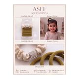 5'li Set Parlak Taş Detaylı Saten Scrunchie ve Yumuşak Kumaş Kadın Lastik Saç Tokası - 4 Farklı Seçenek asel h11