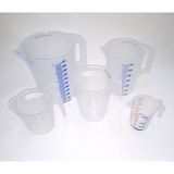 5li Set Şeffaf Kırılmayan Plastikten Kulplu Sürahi Tipi Ölçek Kapları Çok Amaçlı Dereceli Ölççü Kabı - 450 ml