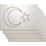 5'li Set Türk Bayrağı Boyama Seti - 17,5 X25 cm Tuval + 3 Boya + 1 Fırça- Cumhuriyet Bayramı