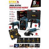 5'Li Süper Usta İşi Atölye Seti | 200A Dijital İnvertör Kaynak Makinesi + Kırıcı Delici + Vidalama