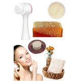 5'Li Tüm Cilt Temizleme Kabak Lifli Ballı Sabun Gerdirme Peeling Ruşur Taşı Havlu Temizleme Fırçası
