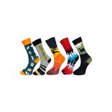 5'li Unisex Esnek Eğlenceli Tasarım Karışık Renkli Nefes Alabilen Soket Çoraplar