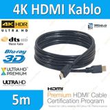 5m Metre 4K Hdmi Kablo 3D Ultra HD Ethernet Altın Uç Kablo