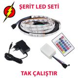 5M Rgb Şerit Led Seti - Silikonlu Tak Çalıştır Paket